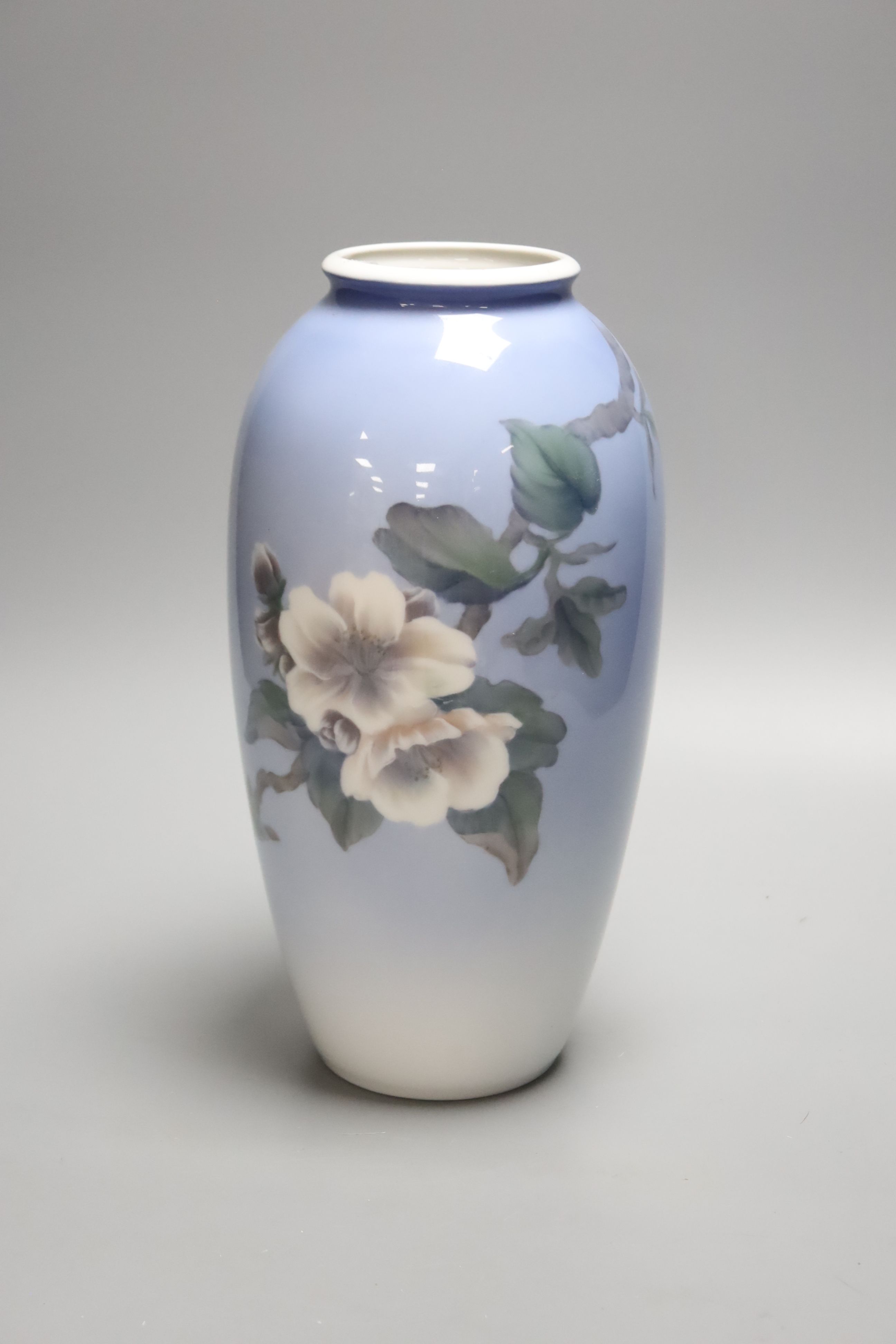 A Royal Copenhagen floral vase, height 28cm